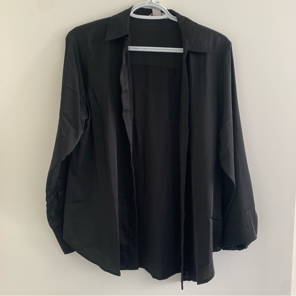 H&M Silk-style button up, small